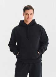 PAKO LORENTE - Czarna bluza dresowa z kapturem. Czarne bluzy nierozpinane męskie Pako Lorente, m, bez wzorów, z bawełny, z kapturem. Za 199.99 zł.