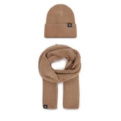 Zestaw Szalik i Czapka Calvin Klein Jeans. Brązowe czapki męskie Calvin Klein Jeans, bez wzorów, z jeansu. Za 269.99 zł.