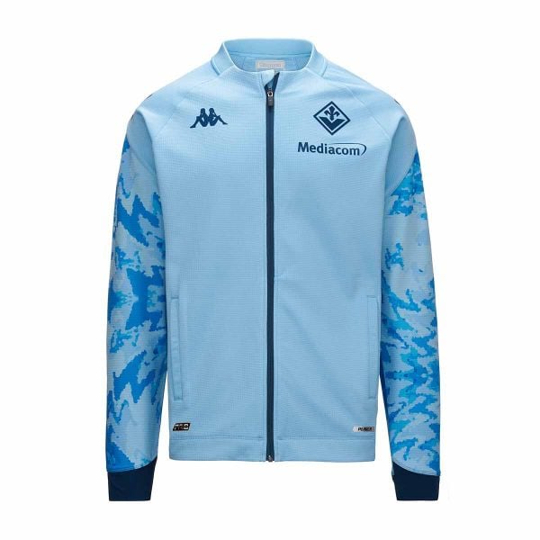 Bluza AC Fiorentina Arunopre Pro 7 2023/24. Niebieskie bluzy nierozpinane męskie Kappa, bez wzorów, sportowe, bez ramiączek, bez kaptura. W wyprzedaży za 279.05 zł.