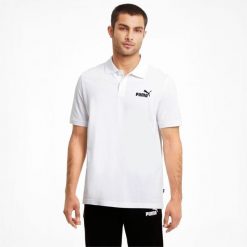 Polo Puma Essential Pique. Białe koszulki polo męskie Puma, m, bez wzorów, z bawełny, sportowe, bez kołnierzyka, bez ramiączek. Za 99.00 zł.