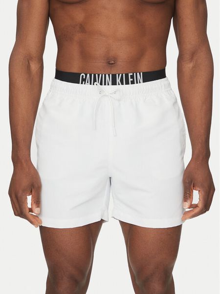 Calvin Klein Swimwear Szorty kąpielowe KM0KM01093 Biały Regular Fit. Białe kąpielówki męskie Calvin Klein Swimwear, m, bez wzorów, z syntetyku. Za 179.99 zł.