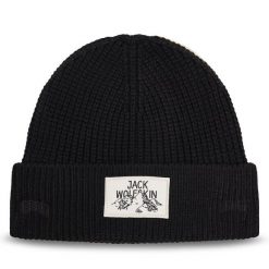 Czapka Jack Wolfskin. Czarne czapki męskie Jack Wolfskin, bez wzorów, sportowe. Za 99.99 zł.