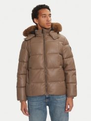 Guess Kurtka z imitacji skóry M4BL33 WGJB0 Brązowy Regular Fit. Brązowe kurtki męskie Guess, m, z aplikacjami, ze skóry, bez ramiączek, bez kaptura. Za 799.99 zł.