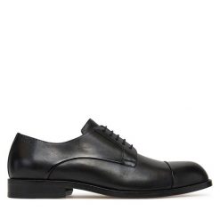 Półbuty BOSS. Czarne eleganckie półbuty męskie Boss, wizytowe, bez obcasa, bez zapięcia. Za 789.99 zł.
