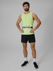 4F Spodenki do biegania szybkoschnące męskie - czarne L. Czarne szorty męskie 4f, bez wzorów, z tkaniny, z podwyższonym stanem. Za 149.99 zł.