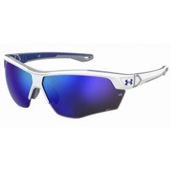 Okulary przeciwsłoneczne Under Armour Yard Dual S3. Białe okulary przeciwsłoneczne męskie Under Armour, bez wzorów, sportowe, prostokątne. Za 479.99 zł.