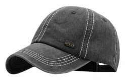 Czapka z Daszkiem, Czarna, Popielata z Przeszyciami, Letnia, 100% BAWEŁNA, Przewiewna -Pako Jeans. Czarne czapki męskie Pako Jeans, na lato, bez wzorów, z bawełny. Za 49.00 zł.