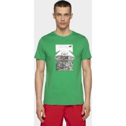 T-shirt męski TSM013 - zielony. T-shirty męskie marki 4f. Za 49.99 zł.