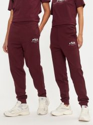 Fila Spodnie dresowe Unisex Bovrup FAU0146 Bordowy Regular Fit. Czerwone spodnie dresowe męskie Fila, bez wzorów, z bawełny. Za 159.99 zł.