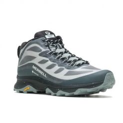 Buty trekkingowe męskie Merrell Moab Speed Mid Gtx. Szare buty trekkingowe męskie Merrell, bez wzorów, z materiału, bez zapięcia, trekkingowe. Za 665.00 zł.