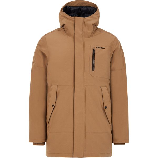 Kurtka narciarska Protest Hemley. Brązowe kurtki narciarskie i snowboardowe męskie Protest, bez wzorów, z puchu, bez kaptura, narciarskie. Za 702.00 zł.