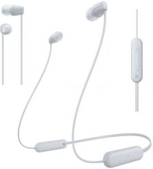 Sony WI-C100 Zestaw słuchawkowy Bezprzewodowy Douszny Połączenia/muzyka Bluetooth Biały. Białe słuchawki bluetooth SONY. Za 105.48 zł.