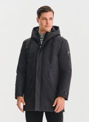 PAKO LORENTE – Puchowa kurtka męska w czarnym kolorze. Czarne kurtki męskie Pako Lorente, na zimę, m, bez wzorów, z poliesteru, bez ramiączek, z kapturem. Za 499.99 zł.