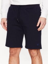 Guess Szorty sportowe Aldwin Z2YD04 KAIJ1 Granatowy Slim Fit. Niebieskie szorty sportowe męskie Guess, z aplikacjami, z bawełny, sportowe. Za 139.99 zł.
