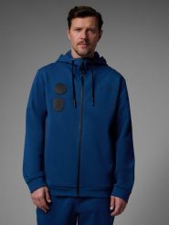 4F Bluza dresowa regular z kapturem męska 4F x Robert Lewandowski - granatowa XL. Niebieskie bluzy rozpinane męskie 4f, m, z aplikacjami, z bawełny, z kapturem. Za 299.99 zł.