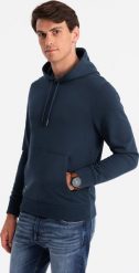 Ombre Bawełniana męska bluza dresowa kangurka z kapturem BASIC granatowa V1 OM-SSBN-0161 S. Bluzy nierozpinane męskie Ombre, m, bez wzorów, z bawełny, bez ramiączek, z kapturem. Za 169.99 zł.