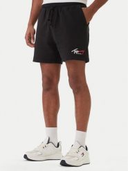 Tommy Jeans Szorty sportowe Signature DM0DM23017 Czarny Regular Fit. Czarne szorty sportowe męskie Tommy Jeans, bez wzorów, z bawełny, sportowe. Za 249.99 zł.