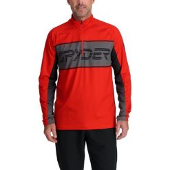 Bluza męska Spyder Paramount 1/2 Zip. Czerwone bielizna termoaktywna męska Spyder, l, bez wzorów, z materiału, bez ramiączek, trekkingowe. Za 479.00 zł.