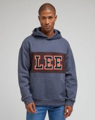 LEE SEASONAL HOODIE MĘSKA BLUZA Z KAPTUREM NIEROZPINANA DUSTY NAVY LM07RHA72. Niebieskie bluzy z kapturem męskie Lee, l, bez wzorów, z bawełny, z kapturem. Za 149.99 zł.