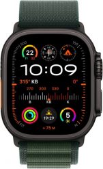 Smartwatch Apple Watch Ultra 2 (GPS + Cellular) 49mm Black Titanium Case with Dark Green Alpine Band, Small (MX4Q3). Czarne zegarki smartwatch Apple. Za 3,724.35 zł.