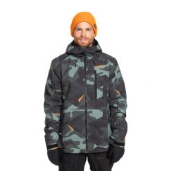 Kurtka snowboardowa męska Quiksilver Mission Printed. Zielone kurtki męskie Quiksilver, m, bez wzorów, bez kaptura, snowboardowy. Za 719.99 zł.
