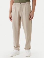 Calvin Klein Spodnie materiałowe LV04LF607G Beżowy Tapered Fit. Brązowe spodnie na co dzień męskie Calvin Klein, bez wzorów, z materiału. Za 529.99 zł.