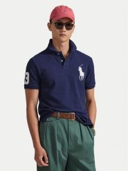 Polo Ralph Lauren Polo 710688969004 Granatowy Custom Slim Fit. Niebieskie koszulki polo męskie Polo Ralph Lauren, m, bez wzorów, z bawełny, bez kołnierzyka, bez ramiączek. Za 819.99 zł.