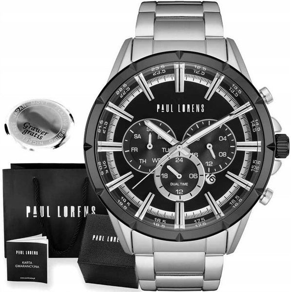 Zegarek męski Paul Lorens -LUXURY-1C1 Z GRAWEREM. Zegarki męskie Paul Lorens. Za 229.00 zł.