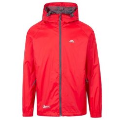 Kurtka Wodoodporna Unisex Dla Dorosłych Qikpac. Czerwone kurtki męskie Trespass, na wiosnę, l, bez wzorów, sportowe, bez ramiączek, bez kaptura. Za 164.99 zł.