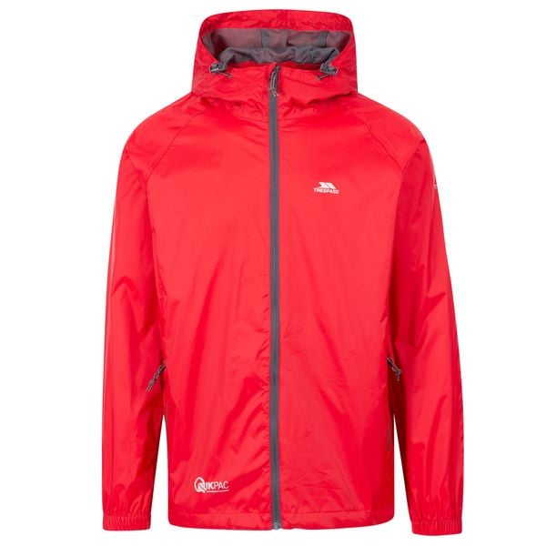 Kurtka Wodoodporna Unisex Dla Dorosłych Qikpac. Czerwone kurtki męskie Trespass, na wiosnę, l, bez wzorów, sportowe, bez ramiączek, bez kaptura. Za 160.99 zł.