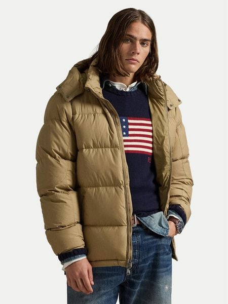 Polo Ralph Lauren Kurtka puchowa 710968278010 Khaki Regular Fit. Brązowe kurtki męskie Polo Ralph Lauren, m, bez wzorów, z puchu, bez ramiączek, bez kaptura. Za 2,199.00 zł.