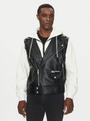 Karl Lagerfeld Jeans Kurtka przejściowa A1M15005 Czarny Regular Fit. Czarne kurtki męskie Karl Lagerfeld Jeans, m, bez wzorów, z bawełny, bez ramiączek, bez kaptura. Za 1,049.00 zł.