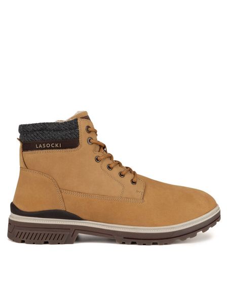 Lasocki Trapery KASTOR-01 MI24 Brązowy. Brązowe buty zimowe męskie Lasocki, bez wzorów, z nubiku, bez obcasa, bez zapięcia. Za 199.99 zł.