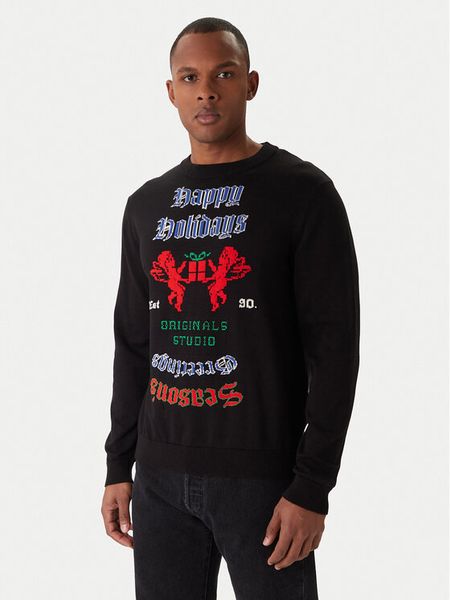 Jack & Jones Sweter Holiday 12287994 Czarny Relaxed Fit. Czarne kardigany męskie Jack & Jones, m, bez wzorów, z bawełny, bez ramiączek. Za 149.99 zł.
