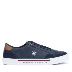 Tenisówki Beverly Hills Polo Club. Niebieskie trampki męskie Beverly Hills Polo Club, bez wzorów, bez zapięcia. Za 229.99 zł.