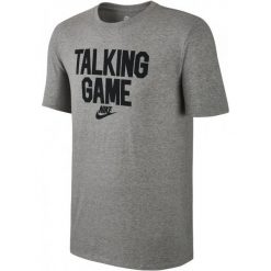 Nike Koszulka M Nsw Tee Verbiage Game Xl. Szare t-shirty sportowe męskie Nike, z nadrukiem, z bawełny, sportowe. W wyprzedaży za 79.00 zł.