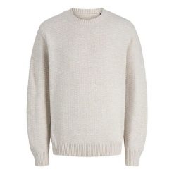 Sweter Jack & Jones Blue Jeremy Stone szary. Niebieskie swetry męskie Jack&Jones, bez wzorów, bez kołnierzyka, bez ramiączek. Za 211.46 zł.