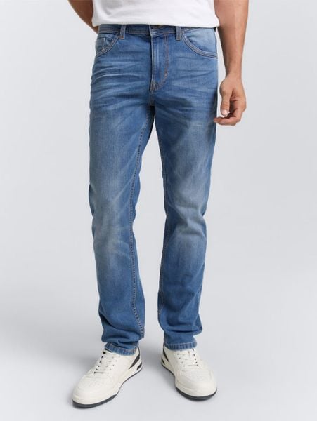 Męskie Spodnie Jeansowe Tom Tailor Josh Used Mid Stone Blue Denim Regular Slim Fit 1007860 10119, W33 L34. Niebieskie spodnie na co dzień męskie Tom Tailor, bez wzorów, z bawełny, biznesowe, z standardowym stanem, długie. Za 179.99 zł.