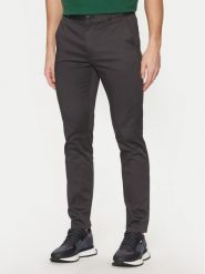 BOSS Chinosy 50531133 Czarny Slim Fit. Czarne eleganckie spodnie męskie Boss, bez wzorów, z bawełny. Za 299.99 zł.