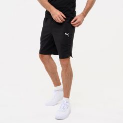 Spodenki fitness męskie Puma Active. Czarne szorty sportowe męskie Puma, bez wzorów, z materiału, sportowe. Za 119.99 zł.