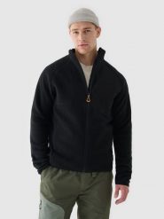 4F Polar sherpa ze stójką męski - czarny S. Czarne bluzy z polaru męskie 4f, m, bez wzorów, z bawełny, klasyczne, bez ramiączek, bez kaptura. W wyprzedaży za 99.99 zł.