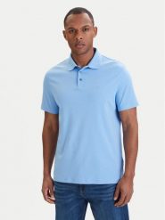 Calvin Klein Polo LV04LB276G Błękitny Regular Fit. Niebieskie koszulki polo męskie Calvin Klein, m, bez wzorów, z bawełny, bez kołnierzyka, bez ramiączek. Za 329.99 zł.