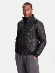 Guess Kurtka z imitacji skóry M5BL2E W1050 Czarny Regular Fit. Czarne kurtki męskie Guess, l, z aplikacjami, ze skóry, bez ramiączek, bez kaptura. Za 609.99 zł.