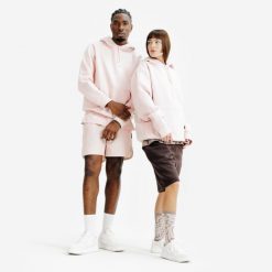 Bluza z kapturem unisex Elementals. Niebieskie bluzy nierozpinane męskie Decathlon, l, bez wzorów, z bawełny, sportowe, bez ramiączek, z kapturem. Za 169.99 zł.