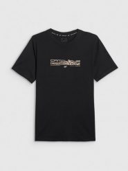 4F T-shirt regular z nadrukiem męski - czarny 3XL. Czarne t-shirty męskie 4f, m, bez wzorów, z bawełny, bez kołnierzyka, bez ramiączek. Za 59.99 zł.