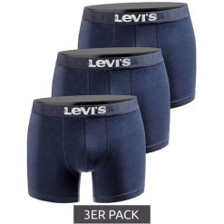 Bokserki majtki męskie Levi's Boxers 3-Pack. Niebieskie bokserki męskie Levi's, m, bez wzorów, z gumy. Za 89.89 zł.