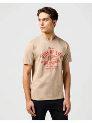 MESKA KOSZULKA WRANGLER AMERICANA TEE TIMBERWOLF 112362788. T-shirty męskie Wrangler, xl, bez wzorów, bez kołnierzyka, bez ramiączek. Za 79.99 zł.