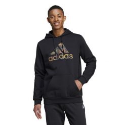 Bluza z kapturem męska ADIDAS Gym & Pilates. Brązowe bluzy nierozpinane męskie ADIDAS, l, bez wzorów, z bawełny, z kapturem. Za 179.99 zł.