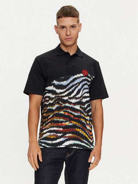 Just Cavalli Polo 76OAG6R1 Czarny Regular Fit. Czarne koszulki polo męskie Just Cavalli, m, bez wzorów, z bawełny, bez kołnierzyka, bez ramiączek. Za 489.00 zł.