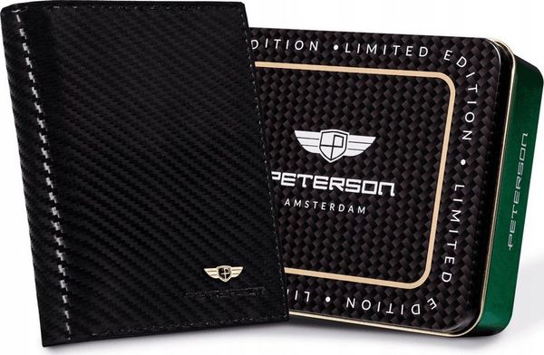 Peterson Duży, Pionowy Portfel Męski Ze Skóry Naturalnej. Portfele męskie Peterson, bez wzorów, ze skóry. Za 188.90 zł.